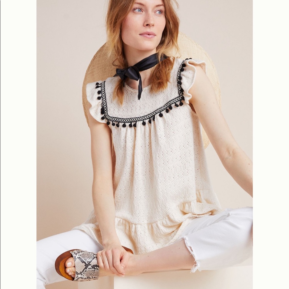 ✨ Anthropologie Vanna Peplum Top Sz L